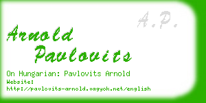 arnold pavlovits business card